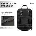 ZNDAW 2PCS Car Backseat Organizer, Multi-Pocket Back Seat Protector with 10.2" Tablet Holder, Waterproof Oxford Fabric Storage Bag Auto Kick Mat for Kids Toddlers (B with Zipper)