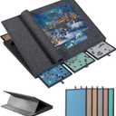 Becko US 1500 Pieces Tilting Jigsaw Puzzle Board for Adjustable Angle up to 30, with 6 Felt Sorting Trays, Lightweight Portable Easy to Move with Protective Cover