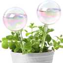 [2 PCS] Iridescent Self Watering Globes, Glass Rainbow Plant Watering Globes, Self Watering Planter Insert, Automatic Plant Waterer Indoor, Plant Watering Devices, Plant Water Globes, Watering Bulb