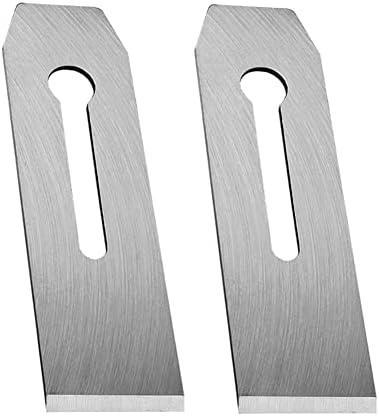 TorSor 2 Pack Bench Hand Plane 2-Inch Blade Replacement Woodwork Planer Cutter 51MM Wide Iron Blades Steel Carpentry Edge Trimming Saw for No.4 No.5 Woodworking Tool