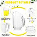 Tessco for you 12 Pcs Plastic Pitchers 60 Ounce Clear Restaurant Jug Large Water Pitcher Carafe Serve Milk Tea Juice Drink for Parties Container Dispenser Beer Jar (Classic)