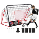 Soccer Rebounder Net, 10 Adjustable Angles 6x4FT Soccer Kickback Trainer for Passing, Ball Control & Volley Practice, Easy Setup Portable Football Training Net for Solo & Team Use