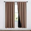 NICETOWN Living Room Completely Shaded Cold Blocking Draperies, Privacy Protection & Noise Reducing Drapes, Black Lined Insulated Window Treatment Curtain Panels(Cappuccino, 2 Pieces, W52 x L72)