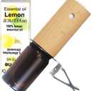 Lemon Car Scent 30 Days’ Refillable Odor Fighting Non-toxic Strong Natural Fresh Fragrance, Vent Clip Wood Diffuser & Pure Essential Oils Auto Air Freshener (1x Beech Diffuser + 10ml Oil)