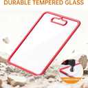 2Pcs Red Glass Cutting Board for Kitchen, Tempered Glass Chopping Board with Non-Slip Edges, Dishwasher Safe Clear Cutting Board Set, Heat & Shatter Resistant, 15"11" & 13"9"