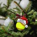 2 x MAPDTWO Softball Ornament - Softball Gifts for Girls, Players, Lovers, Team, Coaches, Teens - Sports Ornaments for Christmas Tree - Girls Sports Gifts 2025-2 Layered Wood Christmas Ornament 2025