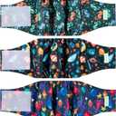 wegreeco Washable Male Dog Belly Band (Stylish Pattern)- Pack of 3 - Male Dog Belly Wrap, Dog Diapers Male (Marine Horse, X-Small)