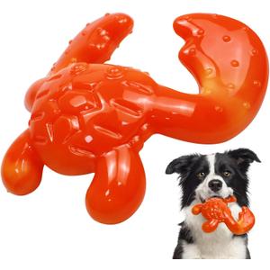 Dog Chew Toys for Aggressive Chewers  Tough Indestructible Dog Toy for Large Dogs, Durable Long-Lasting Chew Bones, Heavy Duty Interactive Dog Toys to Keep Dogs Busy & Relieve Boredom (Orange Yellow)