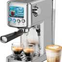 Espresso Machine 20 Bar with Milk Frother, Stainless Steel Coffee Maker with 42 oz Removable Water Tank for Cappuccino, Latte&Cold Brew, Home&Office, Silver