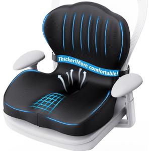 Benazcap Memory Foam Seat Cushion with Lumbar Support Pillow for Office Chair, Car & Gaming Seat, Wheelchair, Ergonomic Design for Sciatica & Tailbone Pressure Relief, Black, 46*30*37cm