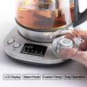 Mecity Electric Tea Kettle with Removable Infuser, 9 Preset Brewing Programs, Temperature Control, 2 Hours Keep Warm, Borosilicate Glass, 1.7 Liter, 1200W