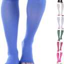 Doc Miller Open Toe Compression Socks for Men & Women, 30-40 mmHg Knee High Support, Toeless Design for Daily Leg Comfort, Breathable Nylon Spandex, 1 Pair M, Blue 