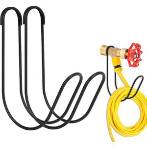Garden Hose Holder Water Hose Hanger Wall Mounted,304Stainless Steel Solid Hose Hook Holds Up to 50Ft Garden Hose, Expandable Hose, Water Hose(Matt Black 2pcs)