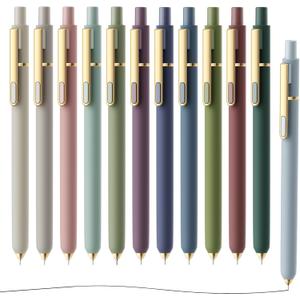 SUNEE Gel Pens, 10 Pack 0.5mm Pens Fine Point Smooth Writing Pens with Quick-Dry Black Ink, Cute Aesthetic School Office Note-Taking Pens for Journaling - Assorted