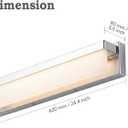 URSOLA LED Bathroom Vanity Light Fixture Over Mirror 24.4 inch Modern Rectangle Finishing Bath Vanity Lighting Bar 4000K Daylight Wall Sconce (Chrome)