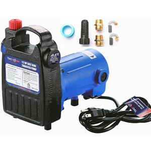 1/2 HP Cast Iron Transfer Pump, 120V 1560GPH Water Pump, High Pressure Transfer Pump with Suction Strainer and Brass Connectors