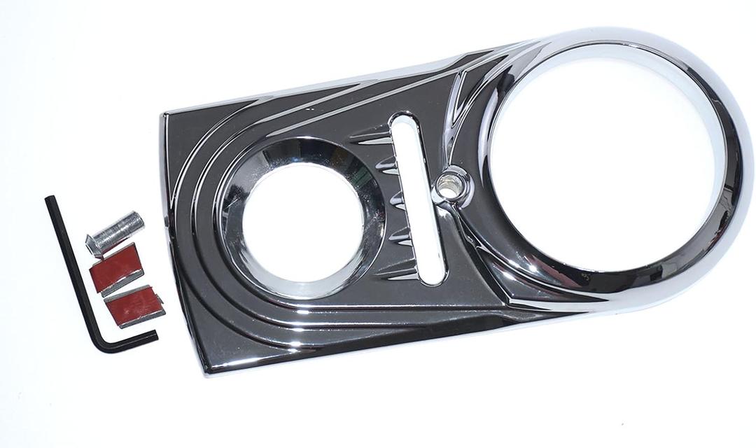 HDBUBALUS Motorcycle Dash Panel Insert Panels Cover ABS Fit for Harley FXSTC Softail Custom FLSTF Fat Boy FLSTC Softail Classic Chrome