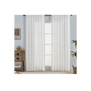 OWENIE White Faux Linen Curtains for Bedroom Living Room 84 Inches Long 2 Panels Set, Farmhouse Thick Faux Linen Textured Light Filtering Curtains Drapes with Back Tab Top, White, Each 52" W x 84" L