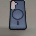 LATVIN Phone Cover for Samsung Galaxy S25 Edge Case | with 1 Screen Protector, Compatible with MagSafe, Magnetic, Military Grade Protection, Translucent Matte Frosted Back, Navy Blue