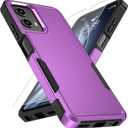 Vinve for Moto G 5G 2024 Case with HD Screen Protector, Military-Grade Shockproof & Dual-Layer Protection, Anti-Slip Grip Design Phone Case, Purple