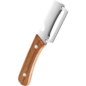 Multi-Functional Vegetable Peeler with Wooden Handle - Stainless Steel Blade Fruit Peeler & Bottle Opener Kitchen Gadget for Potato, Carrot, Pineapple (1 Pack)