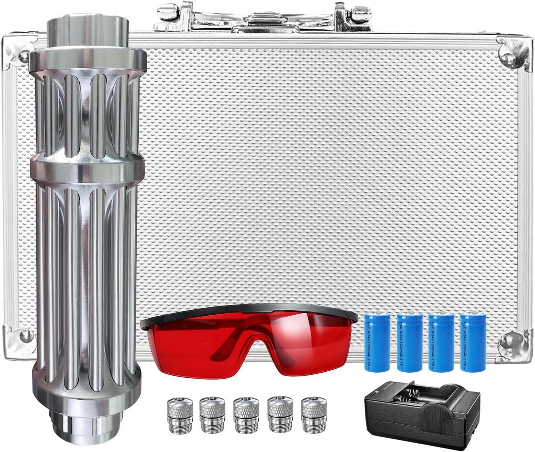 Blue Led Outdoor Flashlight, Designed for Nighttime Trail Navigation, Astronomical Observation, and Camping. Rechargeable and Comes with an Aluminum Case.