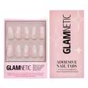 Glamnetic Press-On Nails & Adhesive Nail Tabs - Lace Blush | Medium Coffin Fake Nails with Lace Detailing | 15 Sizes - 30 Nail Kit with Adhesive Tabs