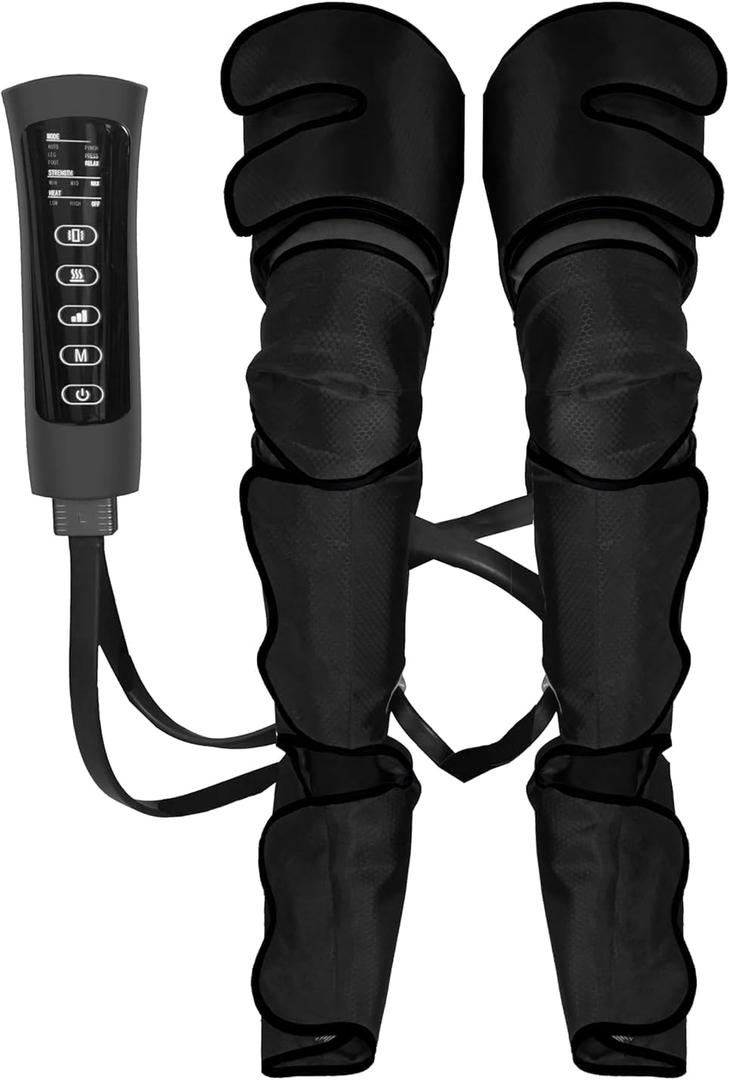 SereneLife Air Compression Leg Massager, Full Leg Massager with Heat and Compression, Ice Pack, Portable and Adjustable with 6 Modes 3 Vibrations 3 Intensities, 11 Airbags for Thigh Calf Foot Massage