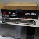 Mueller UltraToast Full Stainless Steel Toaster 2 Slice, Long Extra-Wide Slots with Removable Tray, Cancel/Defrost/Reheat Functions, 6 Browning Levels with LED Display, Housewarming Gifts New Home