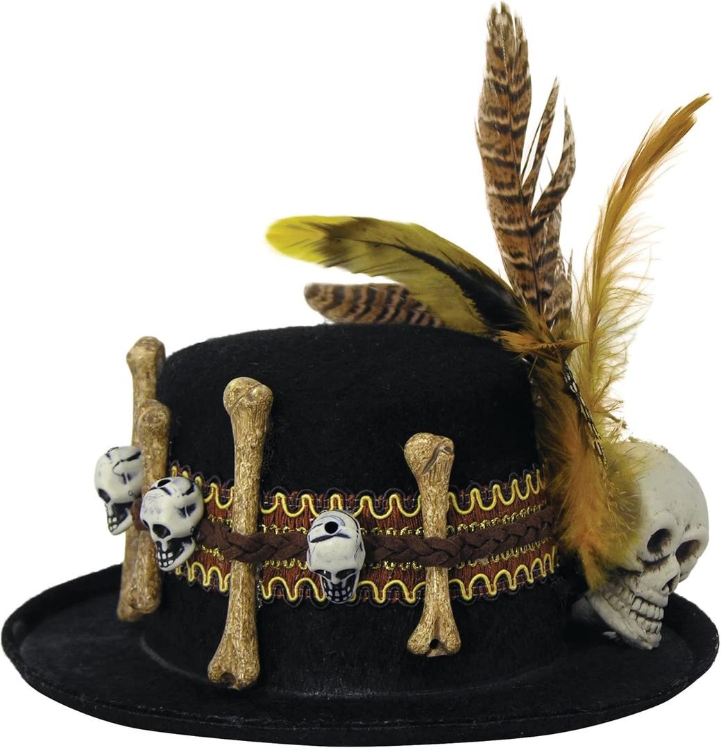 Rubies Adult Voodoo Mini Hat, As Shown, 4" x 7.5"