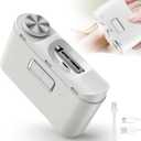 Electric Nail Clipper - 2 In 1 Automatic Nail Clipper with LED Light & Debris Collector  2 Speed Nail Trimmer & Polisher - Rechargeable Baby Nail File Grinder  Nail Care Tool for Kids/Adults/Seniors
