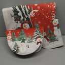 Christmas Bathroom Rugs and Mats Sets 3 Piece Snowman Xmas Tree Bath Sets Non Slip Bath Rug Set with U Shape Rug Red Cardinal Bird Snowflake Contour Toilet Rug for Bathroom Floor Xmas Decor Small Size (18"x30"+14"x18"+15"x18"Small)