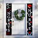 Breling Nurse Graduation Banner 2025 Congrats Nurse Banner Nursing School Graduation Decorations Cna Week Gifts Grad Porch Door Signs for Outdoor Indoor