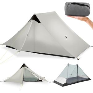 Ultralight Tent 3-Season Backpacking Tent 1 Person/2 Person Camping Tent, Outdoor Lightweight LanShan Camping Tent Shelter, Perfect for Camping, Trekking, Climbing, Hiking (Gray)