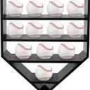 Baseball Display Case,Baseball Holders for Balls,12.8x16 inches Large Black Shadow Box for 12 Baseballs Wall Mount,Without Door,for Home Run and Collector Autograph Balls