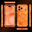 Casetego for iPhone 17 Pro Case,Three Layer Heavy Duty Sturdy Shockproof Protection Full Rugged Hard PC+Soft TPU Bumper Protective Girls Case for Apple iPhone 17 Pro 6.3 inch,Orange