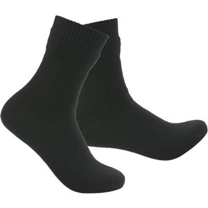 RANDY SUN Waterproof Socks, Unisex Hiking Wading Trail Running Kayaking Crew Socks (Large, Pair of 1, Black)