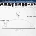 16.5 Inch Pack of 20 White No Shoulder Bumps Non-Slip Rubber Coating Contour Metal Hangers, Sweater Hanger, Suit Hanger with Pants Bar