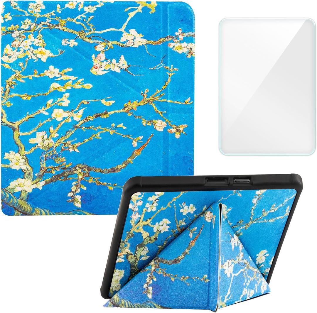 Case Compatible with 8" Kobo Forma(Model N782, 2018 Release Version), Includes a Screen Protector - Premium PU Leather Cover with Auto Sleep/Wake (One Size, Wintersweet Blue)