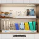 Magheo 2 Pack Expandable Food Storage Container Lid Organizers, 22" Pots and Pans Organizer Under Cabinet with 9 Adjustable Dividers Pot and Pan Lid Holders Rack Inside Cabinet(White)