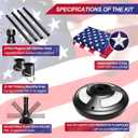 Sprookber 5ft Solar Light Flag Pole kit with American Flag – 180°Adjustable Bracket and Tangle Free Rings, Stainless Steel FlagPoles for Outside House, Residential or Commercial use, Black