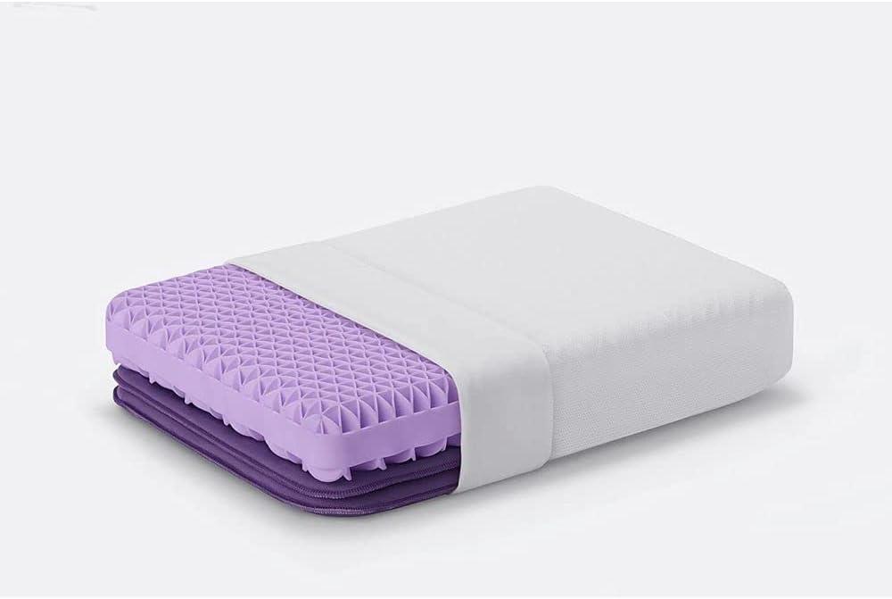 Purple Pillow - GelFlex Grid, Cooling Ergonomic Support for Side, Back, Stomach Sleepers - Adjustable Boosters for Personalized Height, Firm Feeling, Standard Size - Ultra-Durable