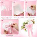 Ctosree 12 Set Heart Shaped Flower Boxes with Ribbon Bow DIY Valentine Day Flower Gift Bags Personalized Floral Packaging Bags for Bridal Shower Anniversary Valentine Day Party Supplies (White)