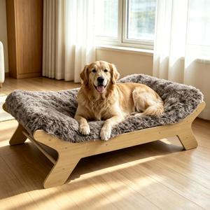 XL Size Elevated Dog Bed, Natural Finish Raised Dog Bed