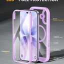 Miracase for iPhone 17 Case 6.3'', Full-Body Military Grade Drop Protection Outdoor Phone case with Built-in Glass Screen &Camera Control,Easy Installation,No Gap,Compatible with MagSafe, Light Purple