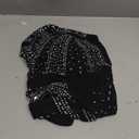 SEBOWEL Women Sparkly Bodysuit Mesh Long Sleeve Body Suits Sexy Rhinestone Tops Bodycon See Through Romper Jumpsuit, Black, Medium