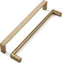 khtumeware 5 Pack 10 Inch Champagne Bronze Square Cabinet Pulls Satin Brass Kitchen Cabinet Handles Kitchen Cabinet Hardware Gold Drawer Pulls for Dresser Cupboard (10" Hole Center)