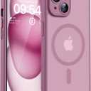 TOCOL Magnetic for iPhone 15 Case, Upgraded Full Camera Protection, Compatible with Magsafe, 15FT Drop Protection, Translucent Matte Back Phone Cover 6.1 inchLilac Purple