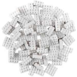 Strictly Briks Classic Bricks Starter Kit - Creative Building Blocks Set - Stackable White 2x4 Kids Blocks - Compatible with Major Brick Brands - 96 Pieces, White