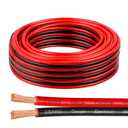 8 Gauge Wire 25 Feet, 8/2 AWG Pure Copper Wire, 8AWG 2 Conductors Red Black Oxygen Free Stranded Low Voltage Wire for Solar Panel, Automotive, Audio Auto, LED Lighting(8 AWG 25FT)